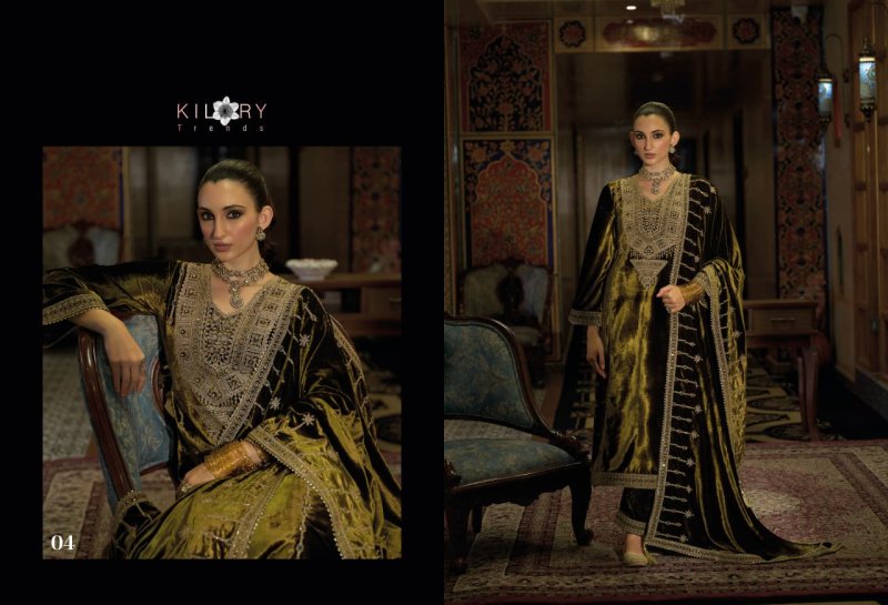 Tareef By Kilory Pure Valvet With Embroidery Work Dress Material